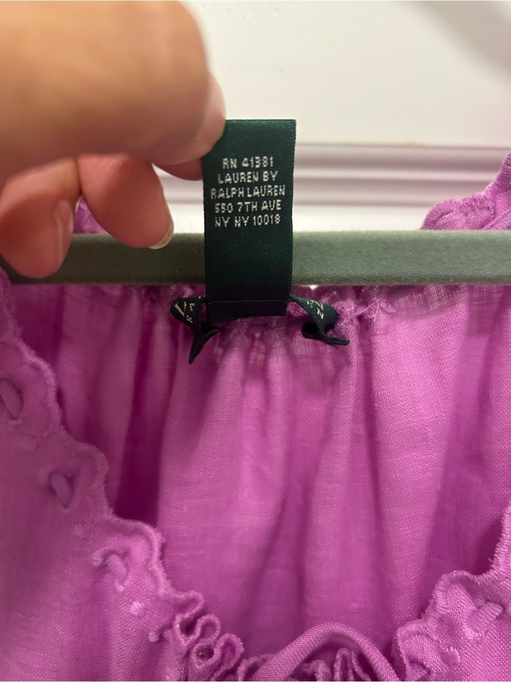 Lauren Ralph Lauren Purple100% Linen Tiered Midi Dress 16 Boho Cottagecore NWT - Picture 6 of 15